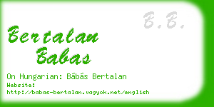 bertalan babas business card